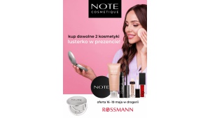 16-29 maja przy zakupie dwóch kosmetyków NOTE w Rossmann - lusterko gratis!