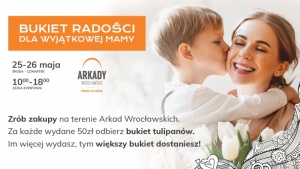 Arkady Wrocławskie rozdają bukiety z okazji Dnia Mamy Biuro prasowe