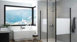 Łazienkowy musthave: czarne elementy w kabinach prysznicowych